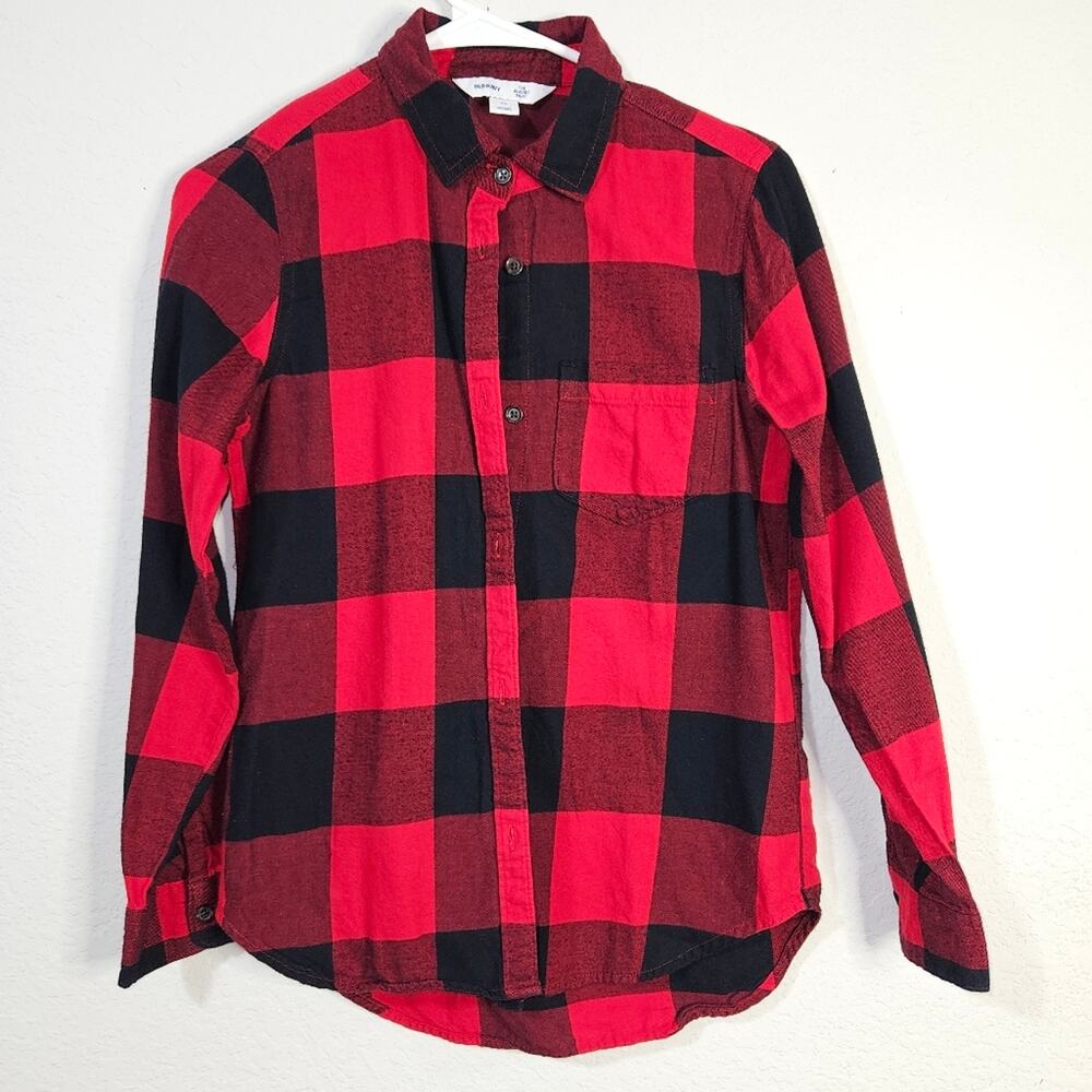 Old Navy The Classic Shirt Red/Black Buffalo Plaid Flannel XS. Christmas,festive